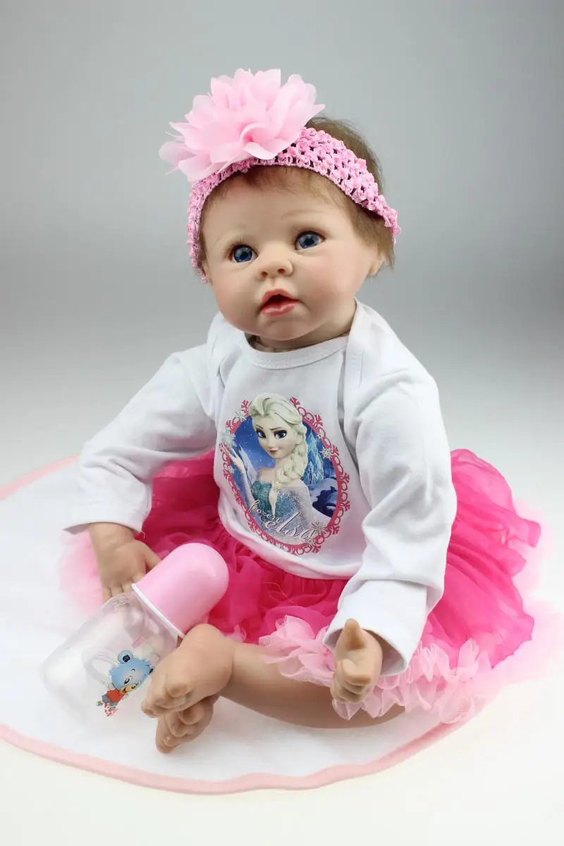

55cm Simulation Soft Silicone Reborn Baby Doll 22" Girl Brinquedos Doll Lifelike Newborn Babies Play House Toys for Kids Gifts
