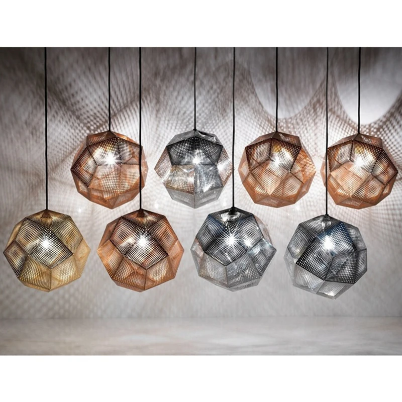 

IKVVT Modern Stainless E27 Pendant Lights Golden Sliver Bronze Ball Shape Hanging Lamp For Living Room Bedroom Study Decor Lamp