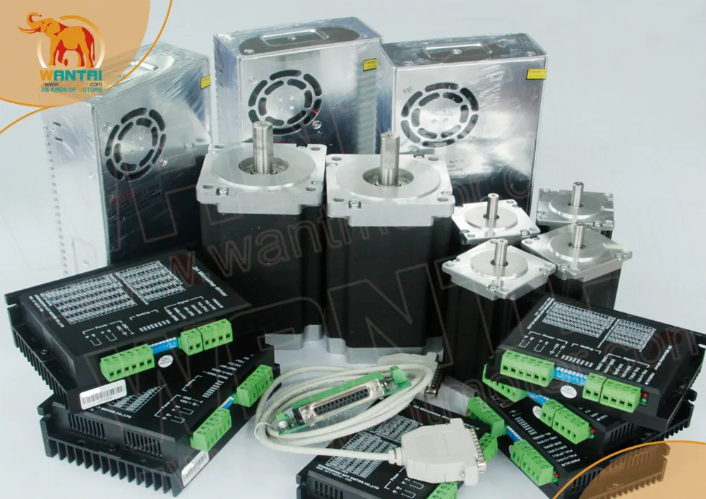 

(Germany,USA Ship & Free Ship) 6 Axis Wantai stepper motors CNC 3D kit 425oz-in (3PCS)&1600 oz-in(1PC) Kit, DQ860MA,7.8A/80VDC