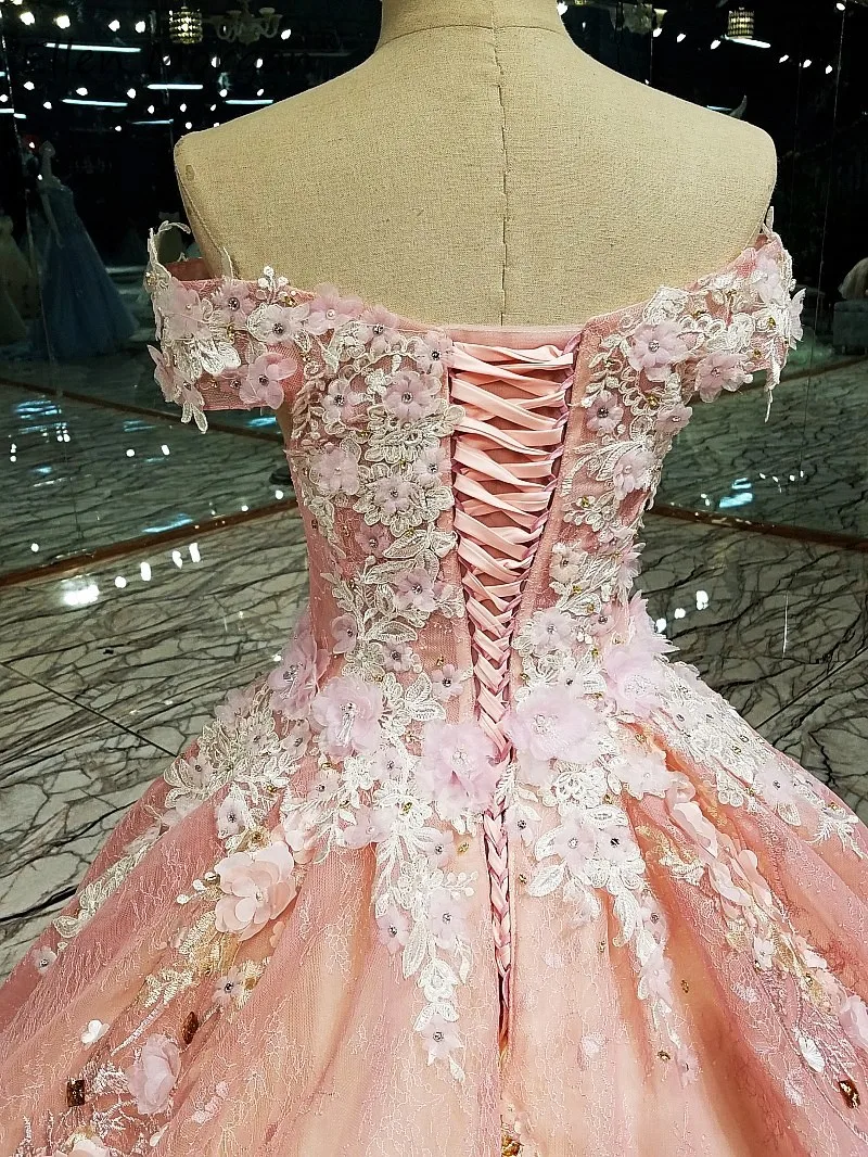 Vestidos De Novia розовые кружевные Сад Свадебные платья бальное платье сексуальное с