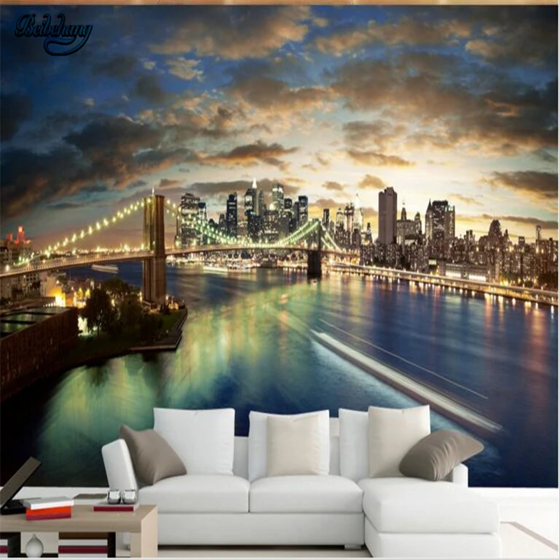 Обои beibehang из нетканого материала Настенные обои Нью Йорк Бруклинский мост