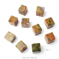 high quality 16mm natural mixed color agates square shape gems loose beads strand 12pcs diy creative jewellery making w2898