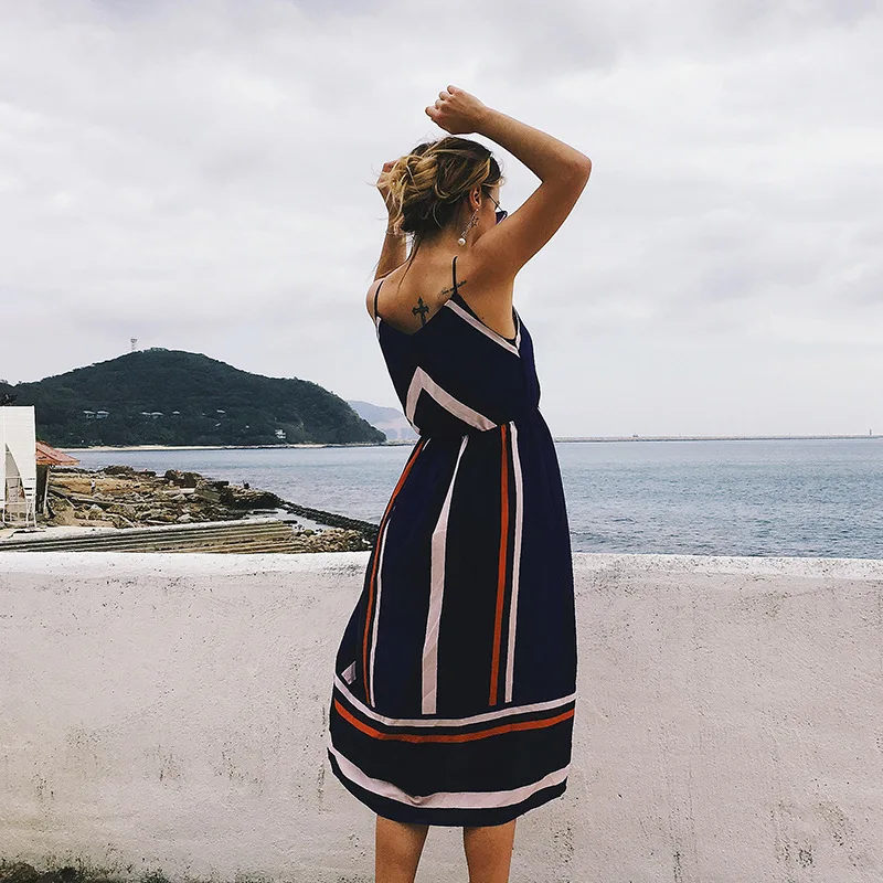 

Summer Maternity Women Dresses Striped Sleeveless Pregnancy Dress A-line Breastfeeding Nursing Beach Strapped Women Vestidos