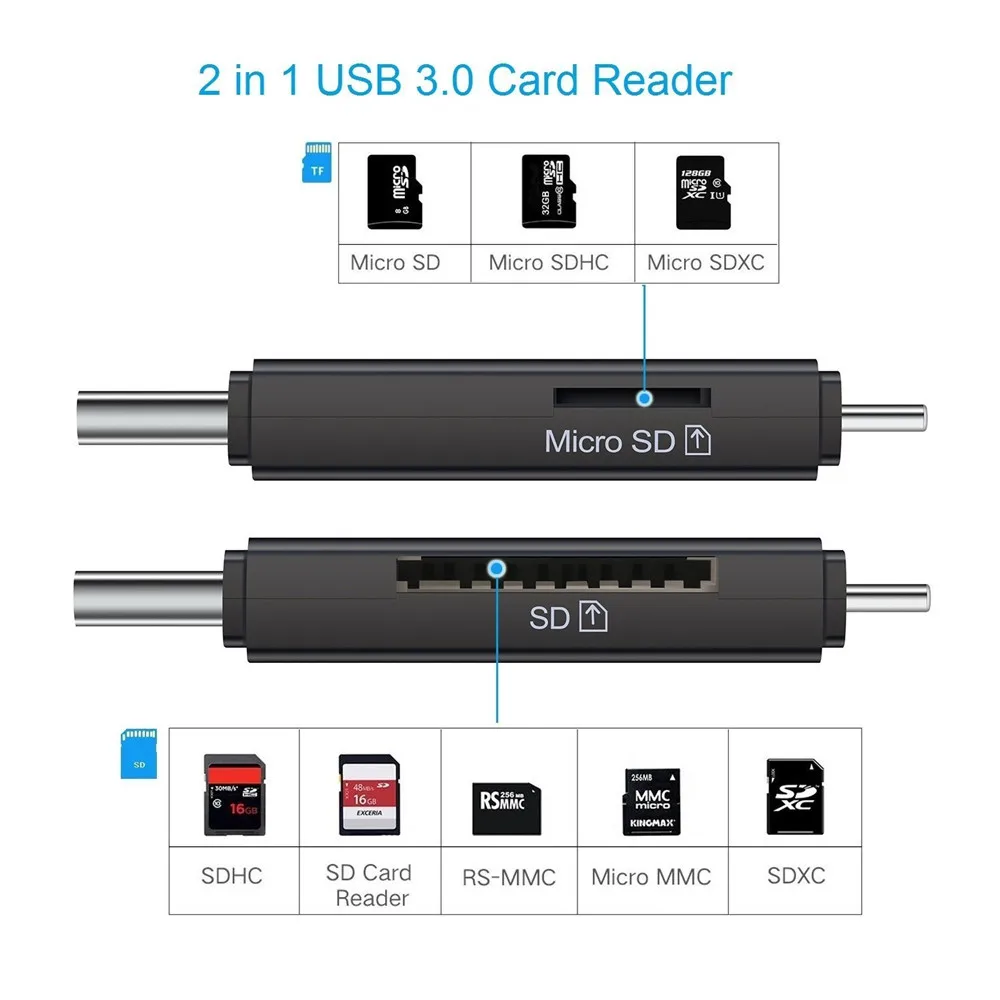 USB 3.0 Type C Card Reader OTG Adapter SDXC SDHC SD MMC RS-MMC Micro For Smartphone Laptop | Компьютеры и офис