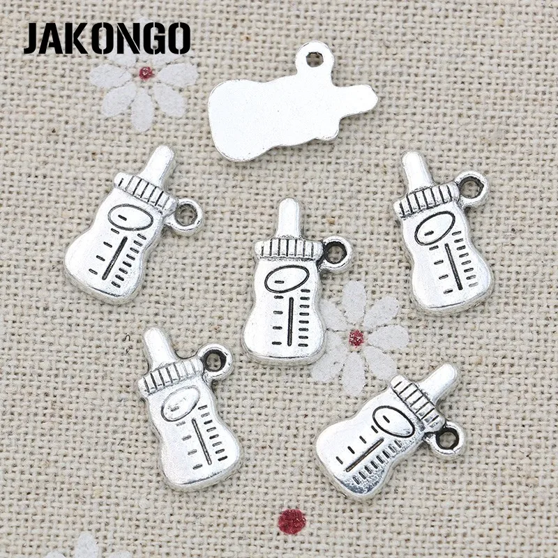 JAKONGO 20 шт. античное посеребренное детское украшение в виде бутылки подвески для