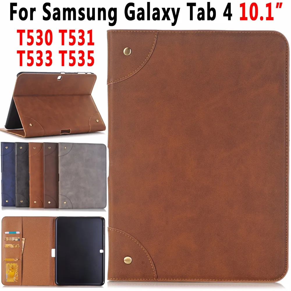 Premuim ретро кожаный чехол для планшета с подставкой Держатель Samsung Galaxy Tab 4 Tab4 10 1 T530