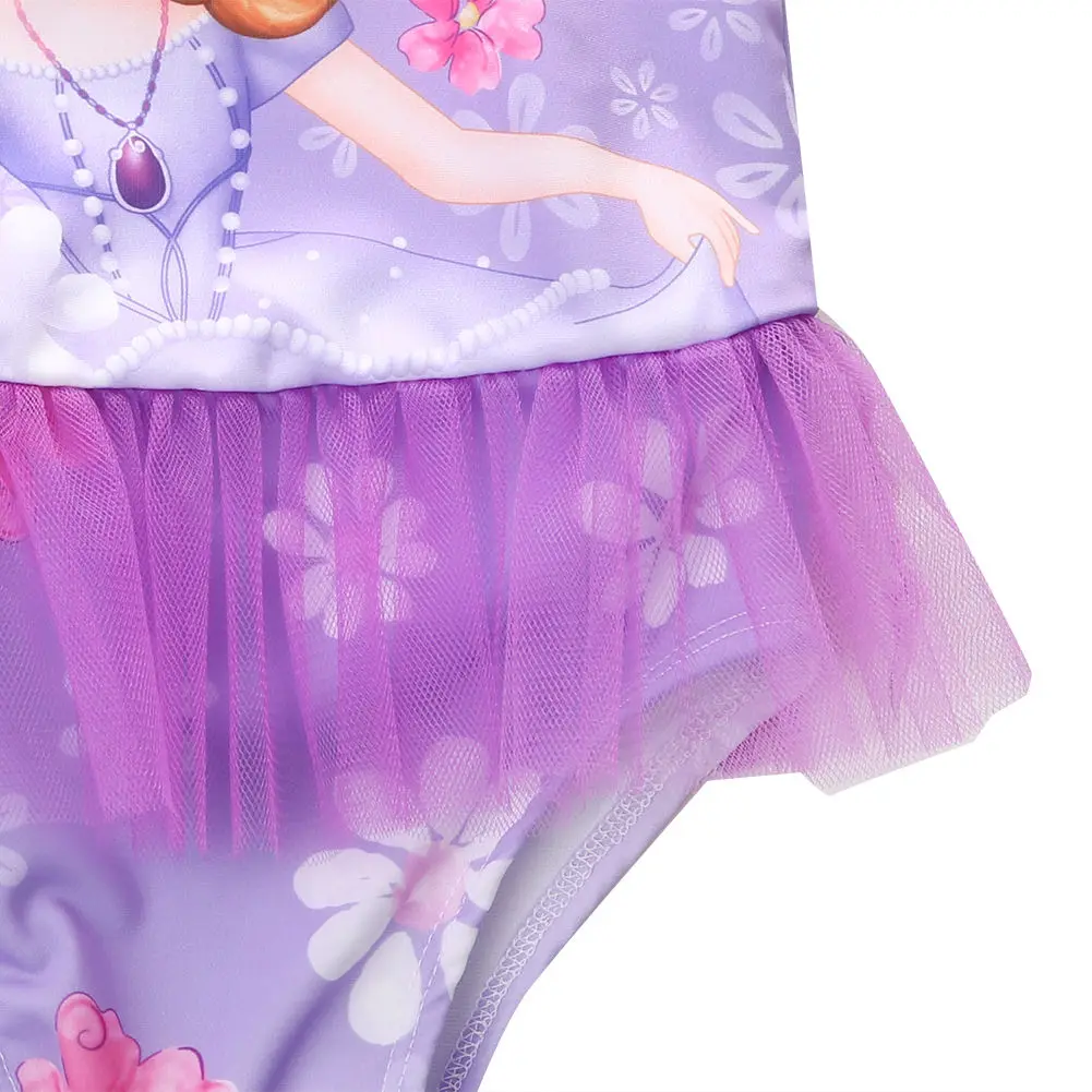 2-7 лет Новинка модель симпатичная девочка купальники один кусок с принцессы узор