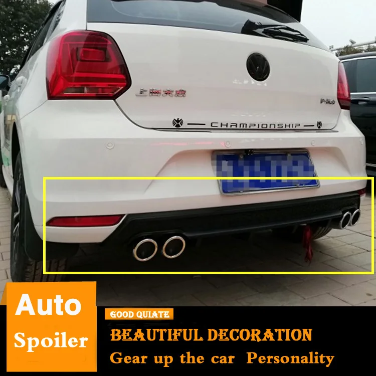 Для- Volkswagen Polo диффузор заднего бампера защитные бамперы Задний Спойлер ABS Материал обвес бампер задняя губка
