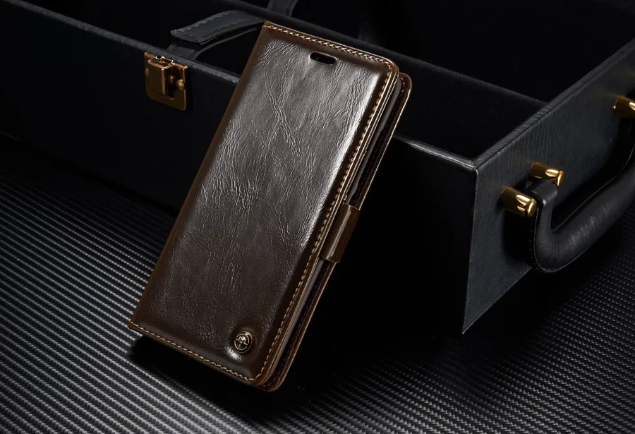 Модный кожаный флип чехол из вощеной кожи для Xiaomi Mi5 Mi8 Redmi 6 6A Note 3 6Pro фирменный