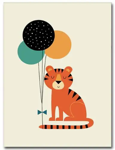 Картина для детской комнаты декор скандинавский искусство мультфильм животные