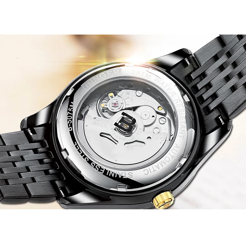 Часы мужские механические с автоматическим механизмом из нержавеющей