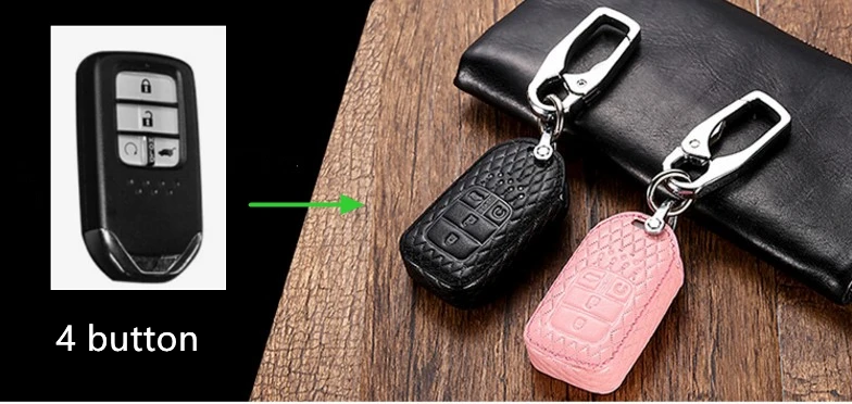 Автомобильный чехол для ключей из натуральной кожи кошелек с цепочкой Honda Civic 9