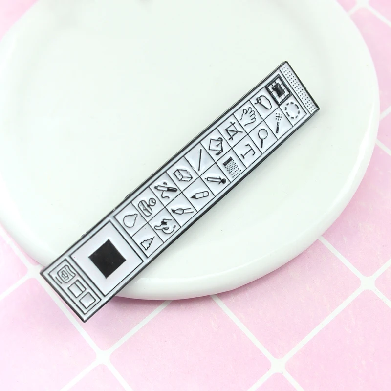 Черно белая брошь в виде меню инструмента для рисования программное обеспечение