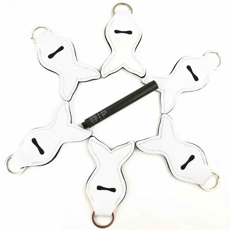 10 шт. белый неопреновый держатель губной помады с хвостом Русалочки брелок для