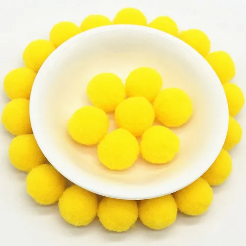 20mm 60pcs 20g Темно-желтый; верх: помпоны-8/10/15/20/25/30 мм с Плюшевым Мехом шарик ручной работы DIY мягкий помпон Свадебные домашней швейной на ткани аксессуары 20g - Цвет: 20mm 60pcs 20g