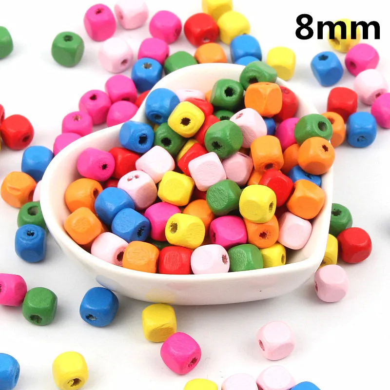 Бусины деревянные карамельных цветов для самостоятельной сборки квадратные