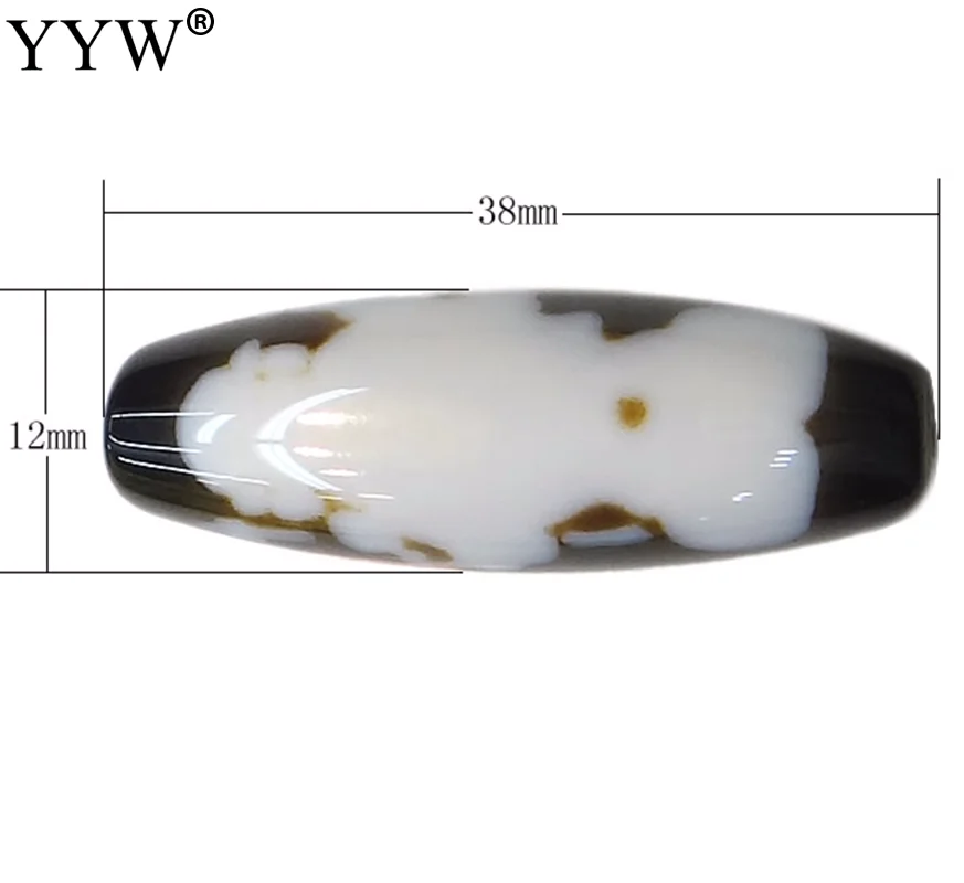 

2017 natural stone beads Natural Tibetan Dzi Beads for making diy Jewelry Oval Mahakala & two tone 38x12x2.50mm Hole:Approx 2mm