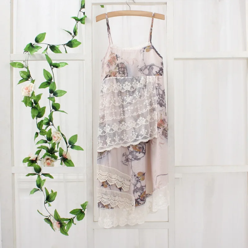 Женское платье с цветочным кружевом Mori Girl богемное хиппи в стиле бохо