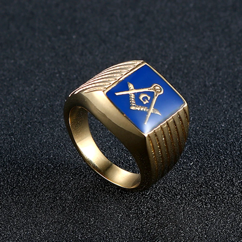 Новое поступление 2018 мужские кольца масонов золотого цвета в стиле хип хоп