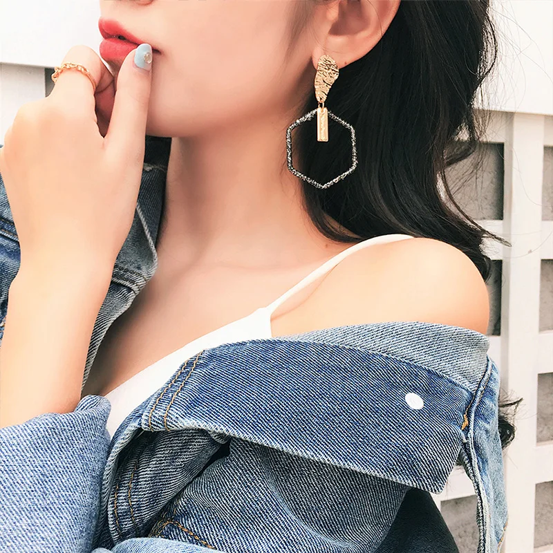 Модные украшения темперамент длинные серьги матовый кулон Корейский дикий