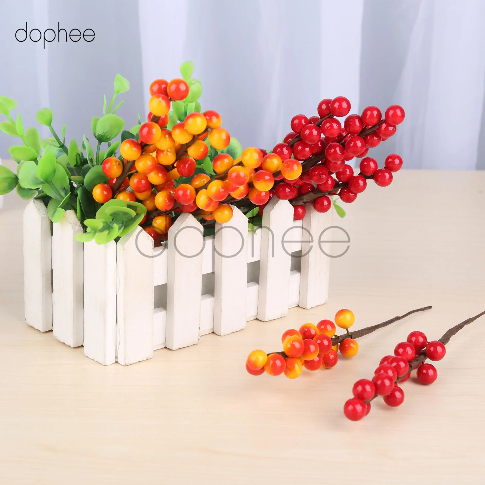 Dophee 5 шт. искусственный цветок мини ягоды Bacca букет стемен для скрапбукинга Сделай