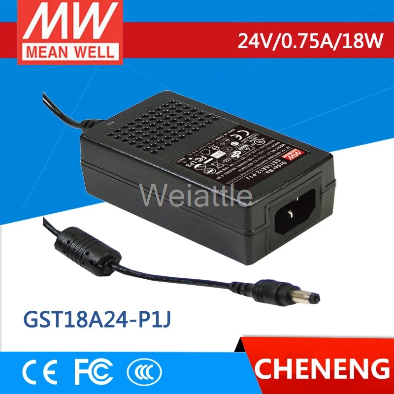 MEAN WELL Оригинал Φ 24V 0.75A meanwell GST18A 18W GST18A24 P1J промышленный адаптер высокой
