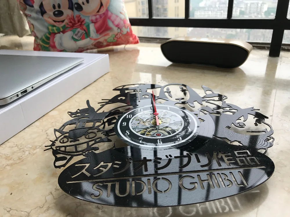 Студия Ghibli Аниме подарок виниловая запись настенные часы домашний декор