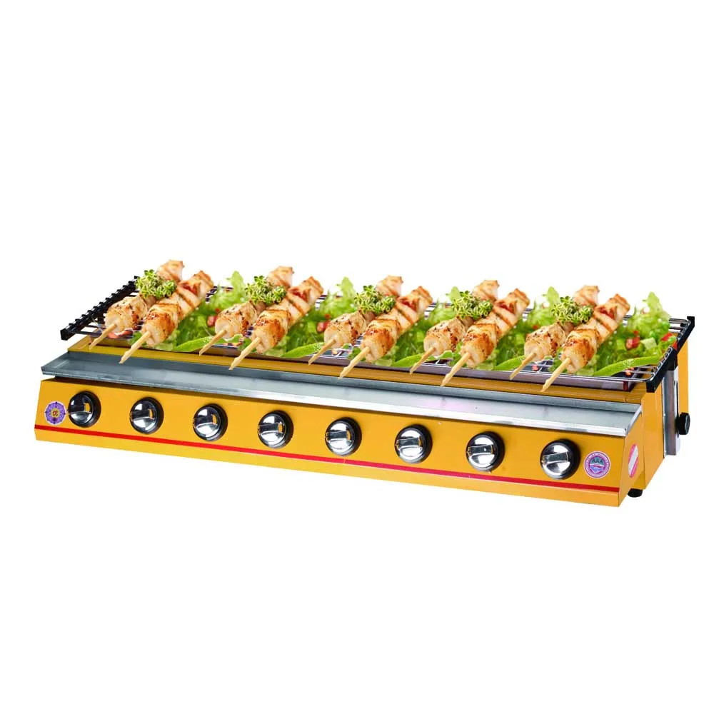 8 Burners Yellow 2/3/4/6/8 горелки газовая угольный гриль для барбекю, инфракрасные газовые горелки, Кухня барбекю Гриль Инструменты для приготовления пищи на воздухе churrasqueira легко чистить - Цвет: 8 Burners Yellow