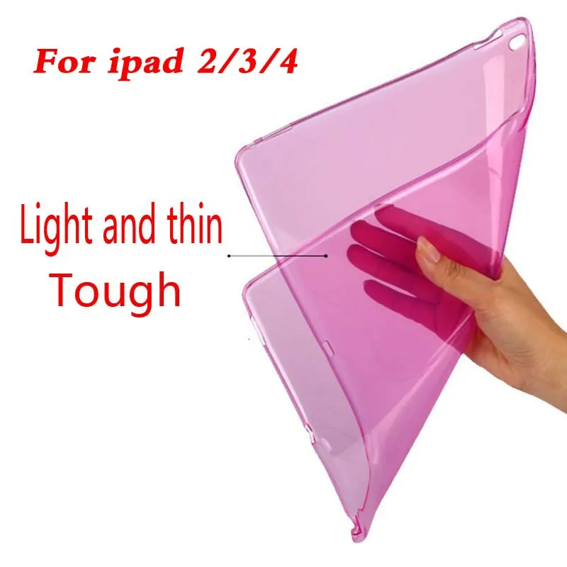 Для планшета ipad 2/3/4 чехол тонкий кристально чистый защитный силиконовый из ТПУ