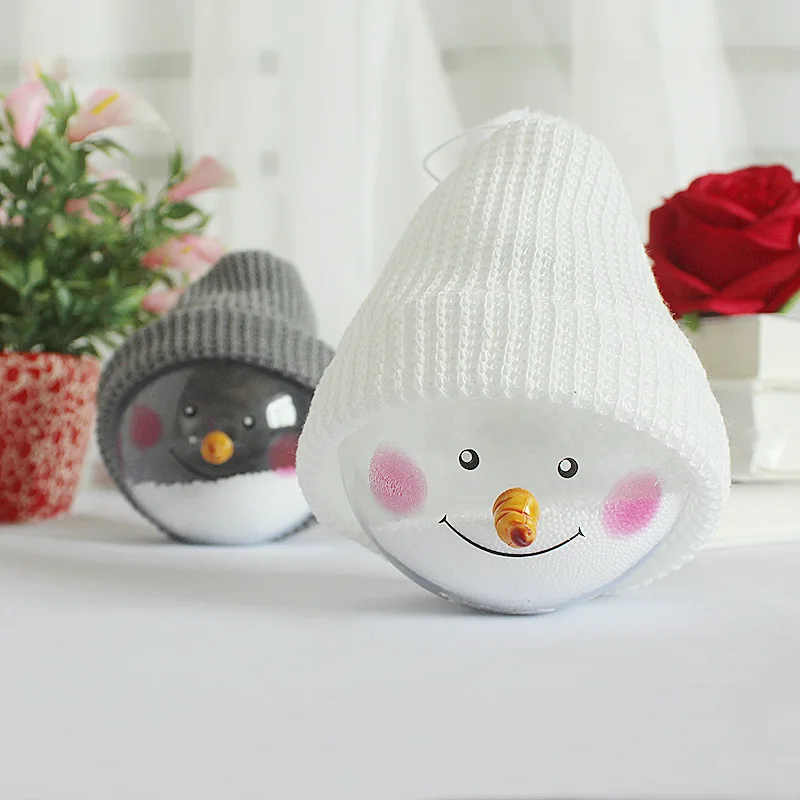 1 шт. прозрачный пластиковый Рождественский снеговик шарик подвески украшения для дерева 3 цвета.