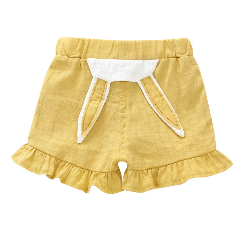 Шорты детские х/б с оборками и забавным зайцем|Шорты| |