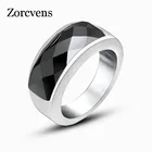 Модное черноесинееискусственное кольцо зорцвенного цвета из высококачественной нержавеющей стали для женщин, роскошное кольцо с высокой полировкой