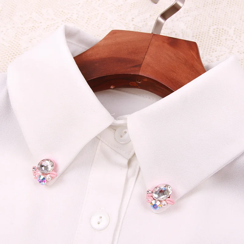 Женская рубашка со съемным воротником ложные воротнички винтажная шифоновая