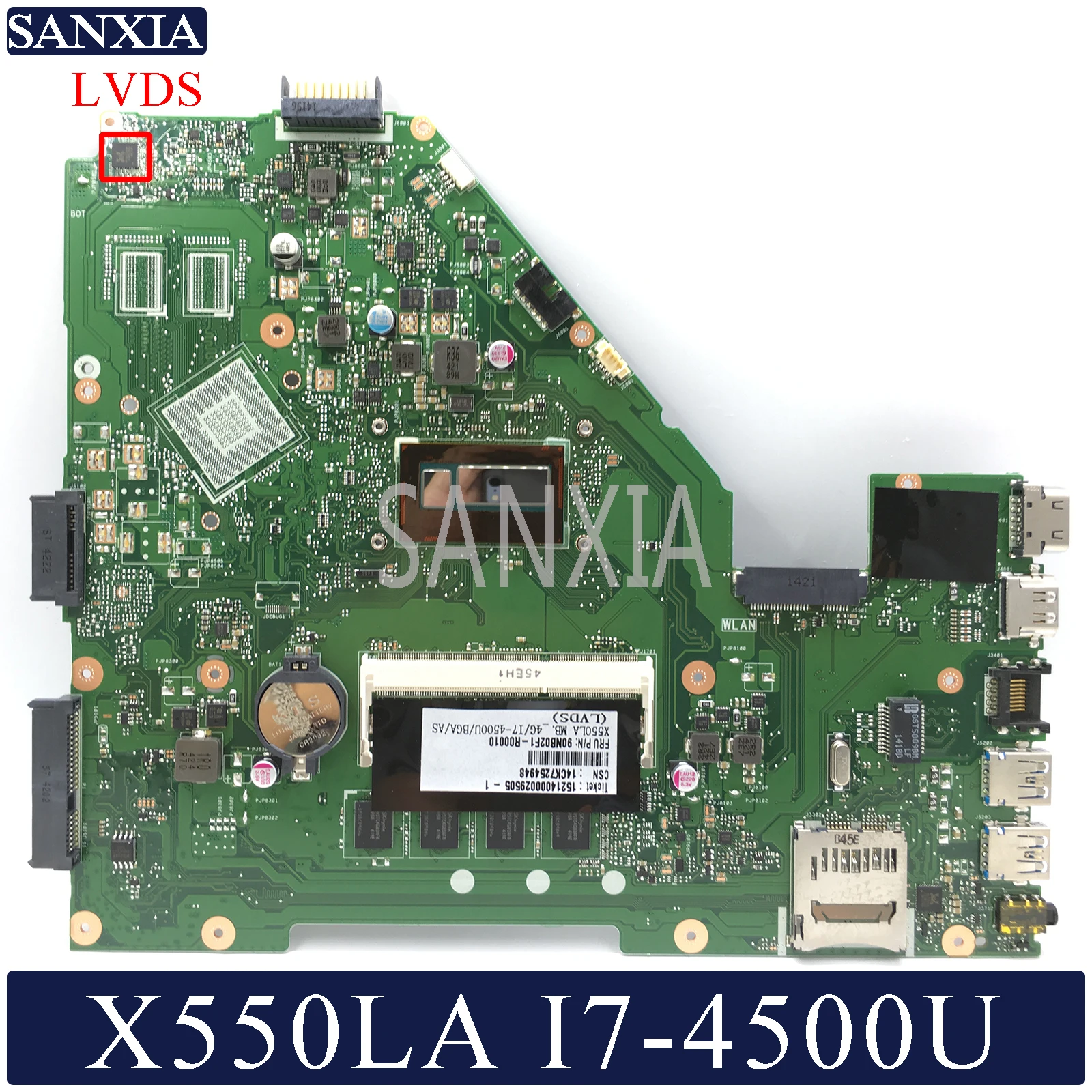 KEFU X550LD материнская плата для ноутбука ASUS X550LA X550LC X550LN оригинальная материнская плата 4G-RAM I7-4500U LVDS/EDP