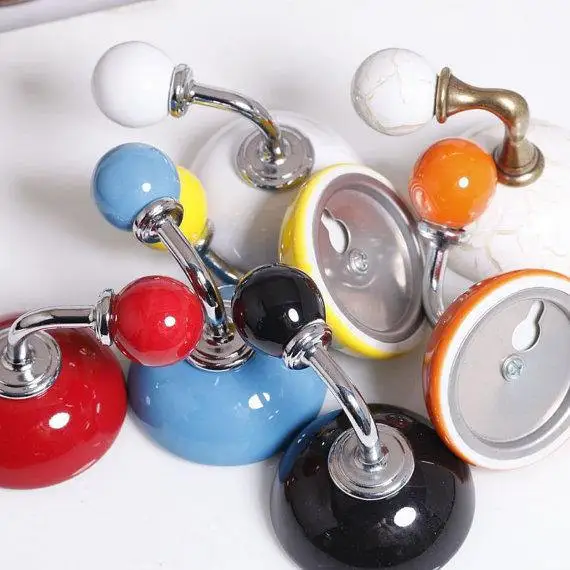Ceramic Wall Hook Decorative Hooks Kitchen Coat Hangers Towel Hanger Colorful Yellow Blue White | Обустройство дома
