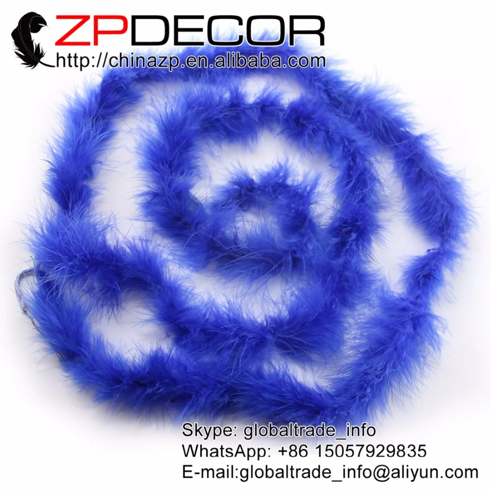 ZPDECOR 40 г 50 ярдов/партия окрашенные королевские синие турецкие маробные перья боа для Mr.Jean|feather boa|boa boaturkey feather