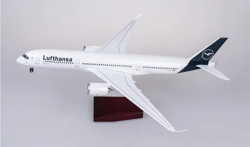 1/142 масштаб 47 см самолет Airbus A350 Lufthansa авиакомпания Модель W светодиодный светильник и колесо литой пластик Смола самолет для сбора
