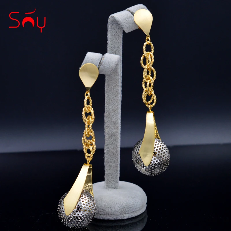 Sunny Jewelry,, серьги с большими шариками для женщин, длинные висячие серьги, Дубай, модные вечерние серьги, свадебные ювелирные изделия