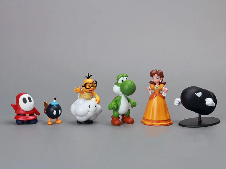 18 шт./компл. Супер Марио Bros динозавр Йоши персик Жаба Goomba ПВХ Фигурки игрушки