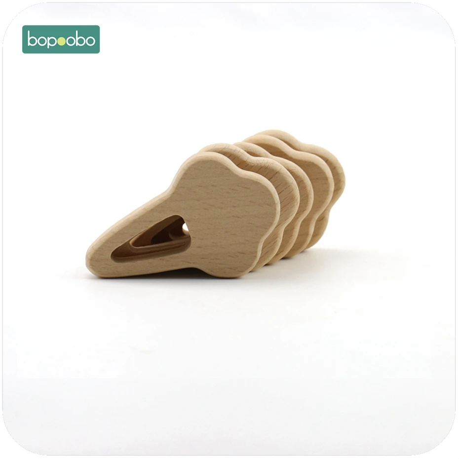 

Bopoobo Baby Teether Jewelry Accessories Wooden Beech Ice Cream 1pc Food Grade Infant DIY Nursing Teething PendantsBaby Teether