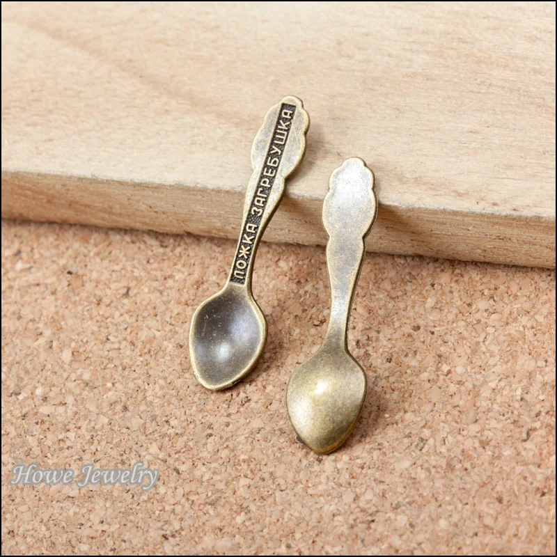 30 шт. кулон в виде ложки антикварная бронзовая подвеска ювелирные изделия