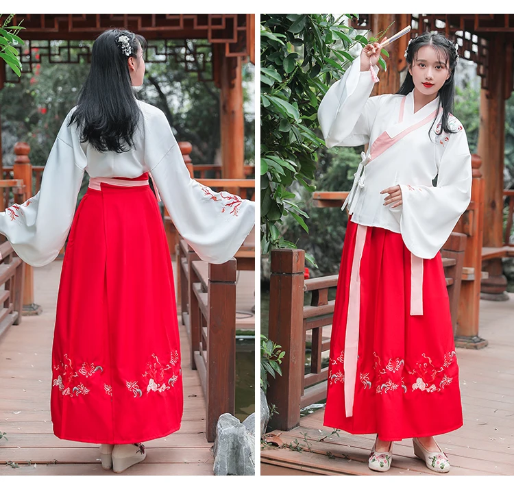 Красный Hanfu для женщин Костюм для китайского традиционного танца Костюм Восточный фестиваль наряд династии Мин Косплей представление одежда DC2372