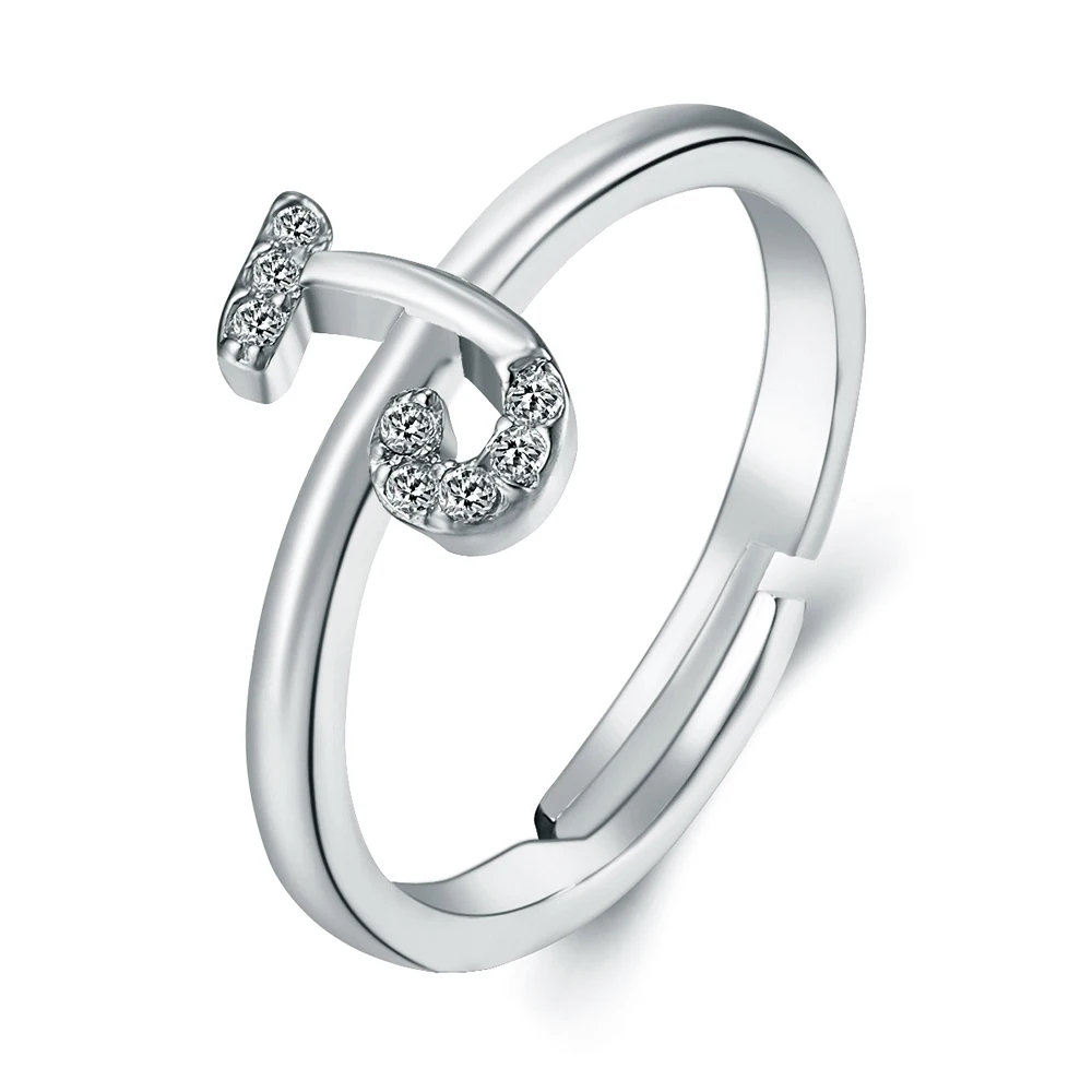 IF ME Мода Новый дизайн кристальная буква кольца для женщин розовые золотые