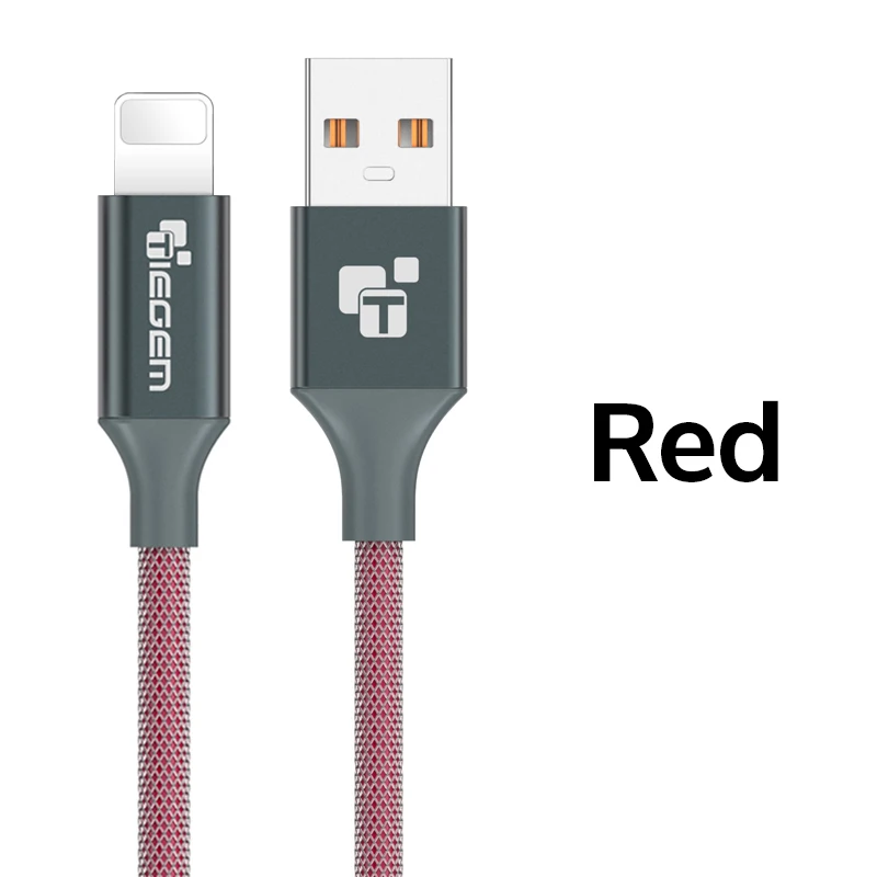 Red USB кабель для iPhone 7 6 Plus TIEGEM Быстрая зарядка USB кабель для iPhone7 6s Plus 5 SE iPad Air Mini зарядное устройство кабели для мобильных телефонов - Цвет: Red