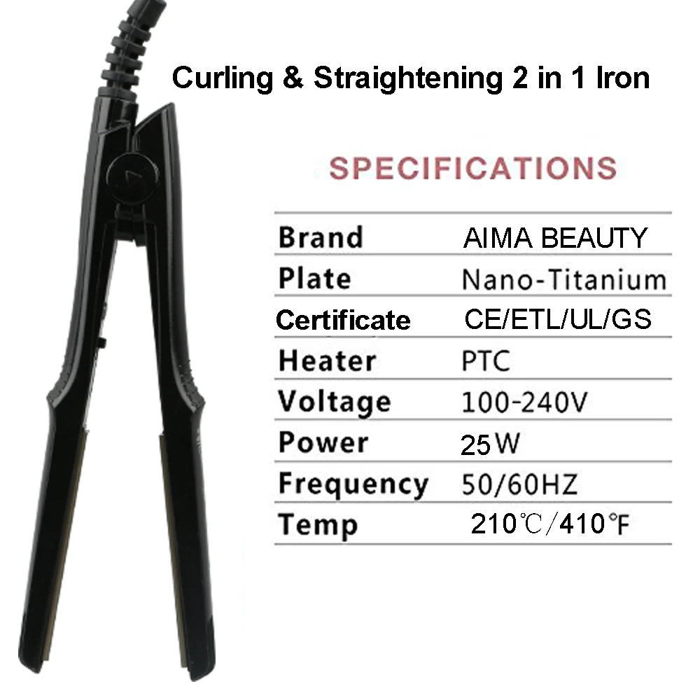 Выпрямитель для волос Flat Iron Dual Напряжение Homothermal Керамика Titan 2in1 инструмент