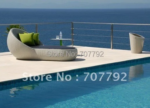 Элегантный наружный синтетический ротанговый Фотофон с тенем|sun loungers|poolside