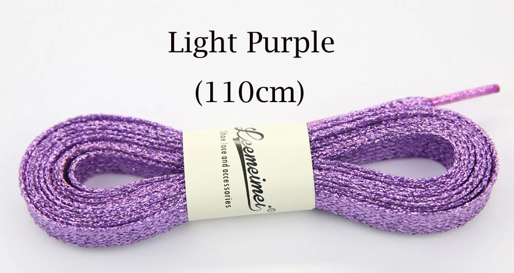 light purple 10 париж Спорт золотого, серебряного цвета черный металлик золотой нитью шнурки круглые веревка шнурки для Открытый Восхождение Повседневное спортивные шнурки 110 см - Цвет: light purple