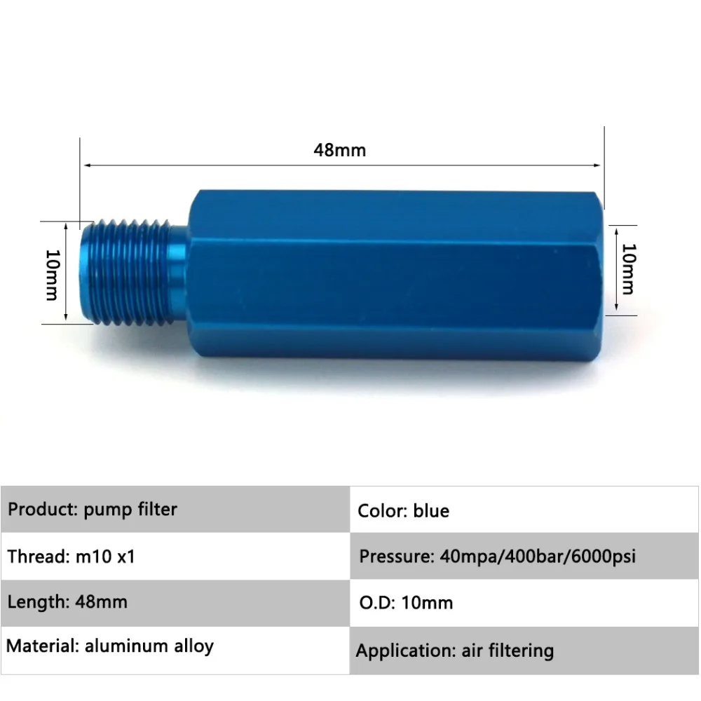 Фильтр насоса высокого давления PCP Пейнтбольная воздушная сила M10x1 40MPA фильтрация