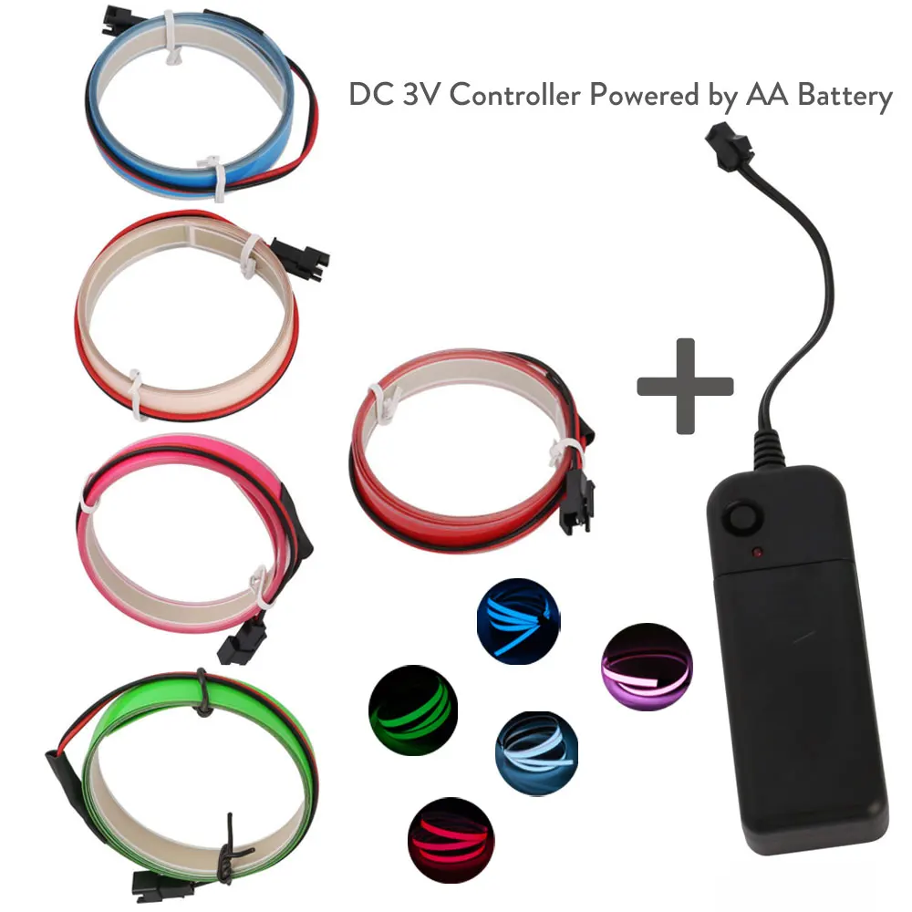 Лента светодиодная неоновая светящасветильник на батарейках 3 в 2 АА 5 цветов 1