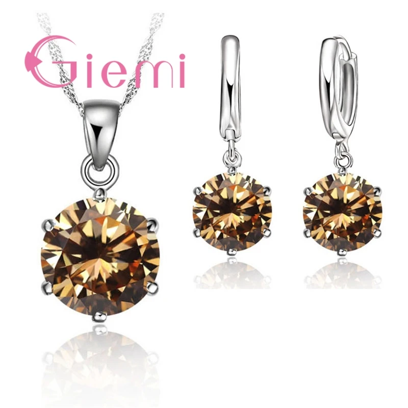 Женский ювелирный комплект из колье и серёг серебра 925 пробы 8 мм | Украшения